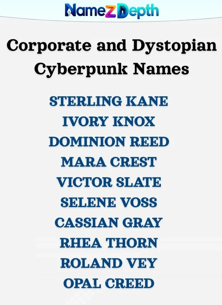 Corporate and Dystopian Cyberpunk Names