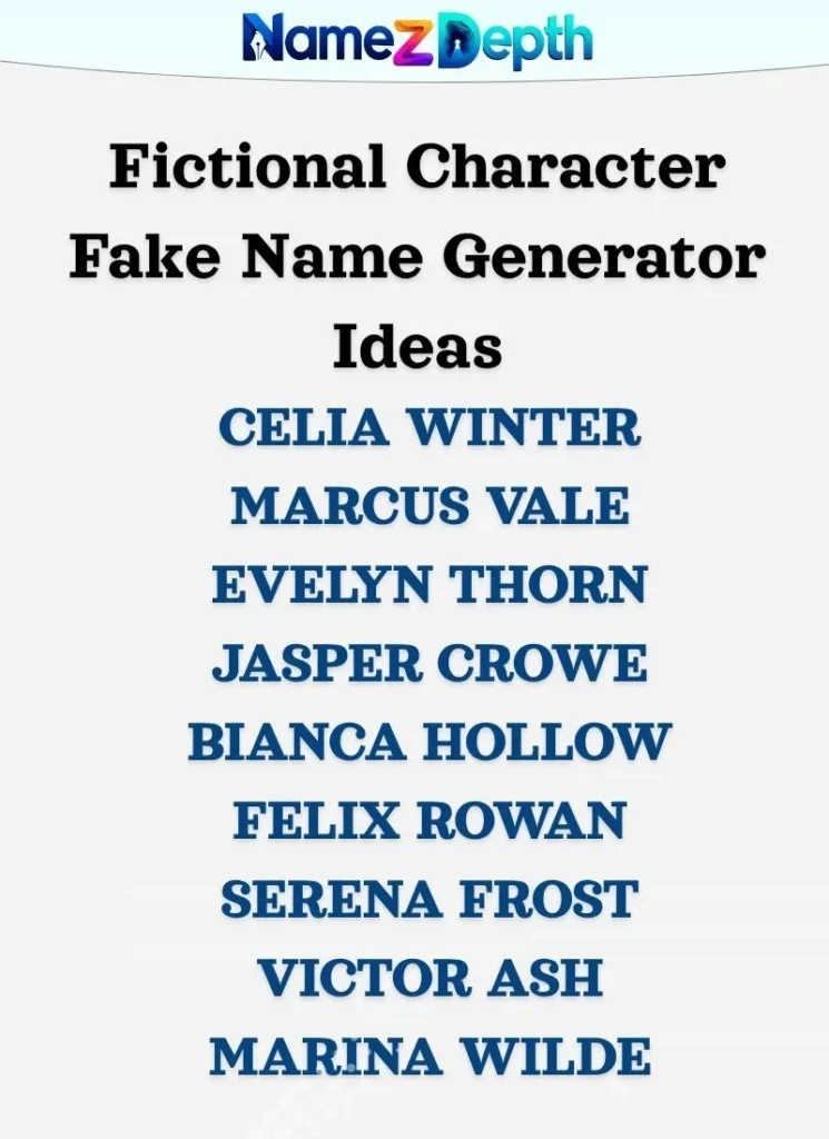 Fictional Character Fake Name Generator Ideas