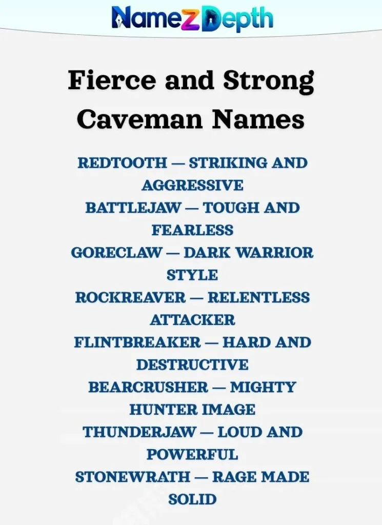 Fierce and Strong Caveman Names