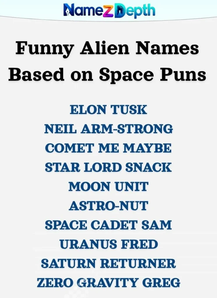 Funny Alien Names Based on Space Puns