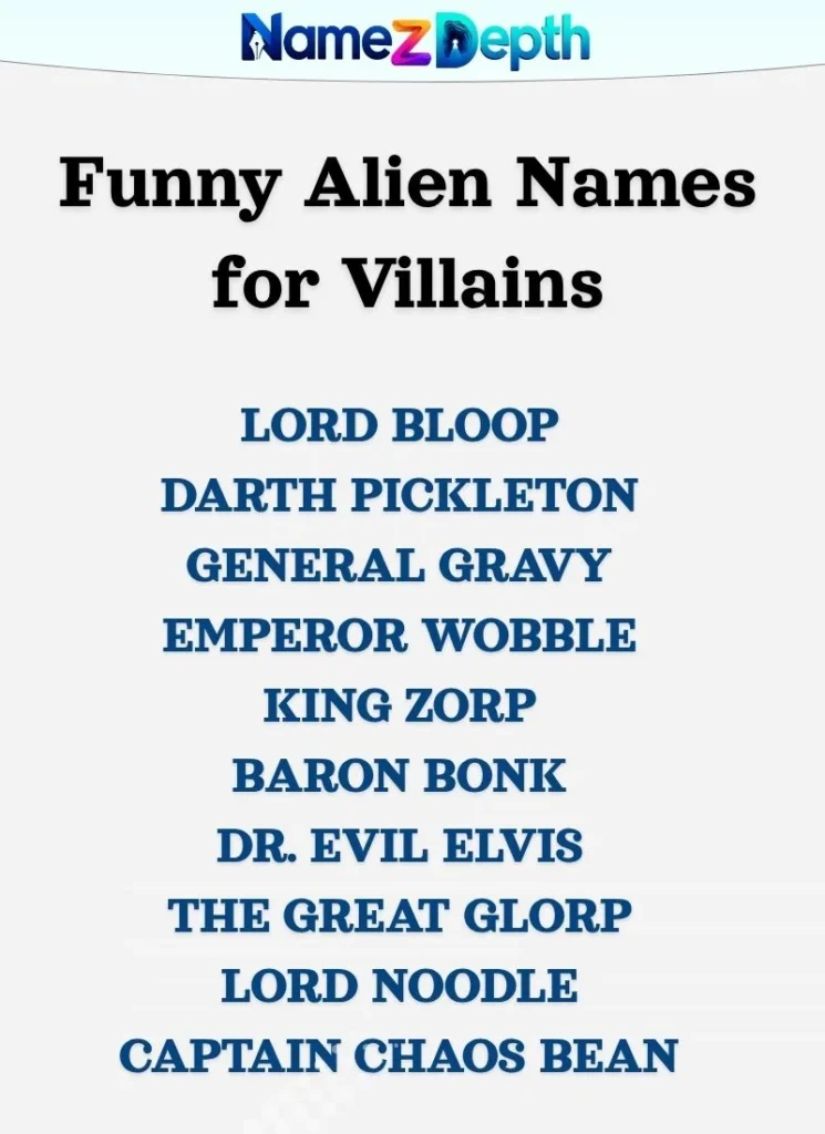 Funny Alien Names for Villains
