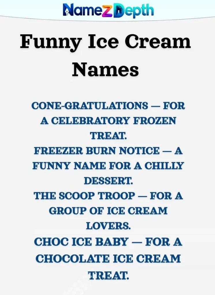 Funny Ice Cream Names