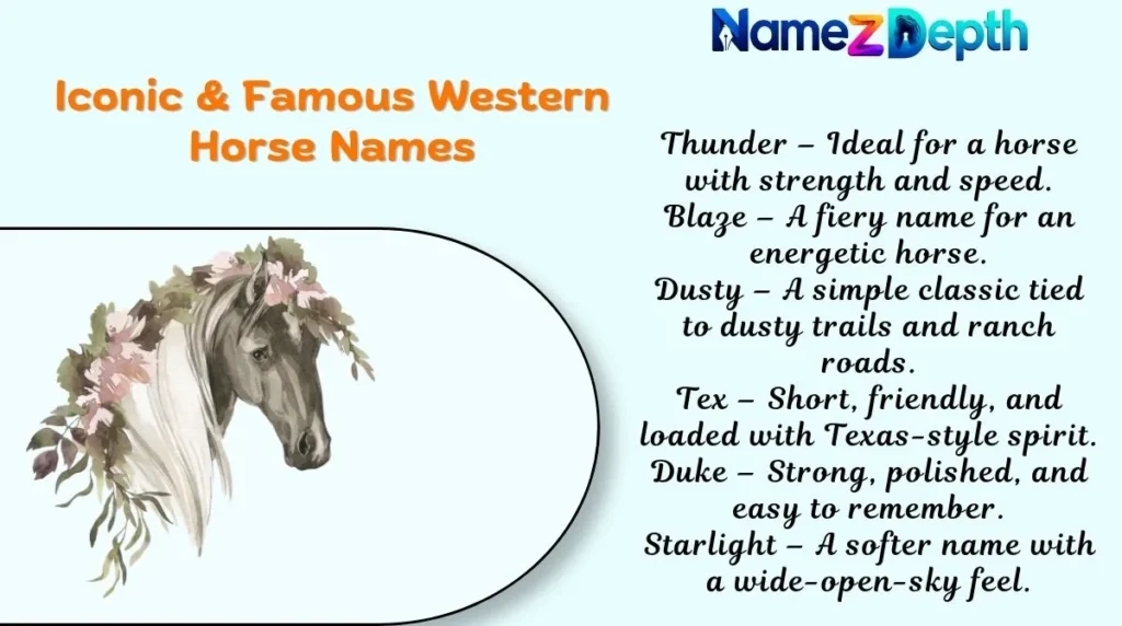 Iconic & Famous Western Horse Names