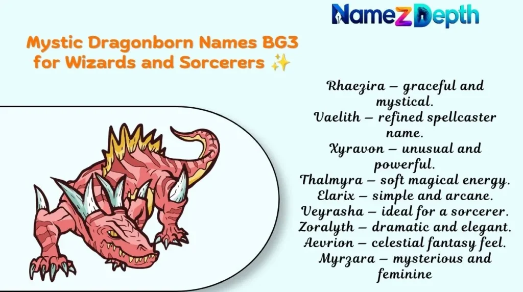 Mystic Dragonborn Names BG3 for Wizards and Sorcerers β¨
