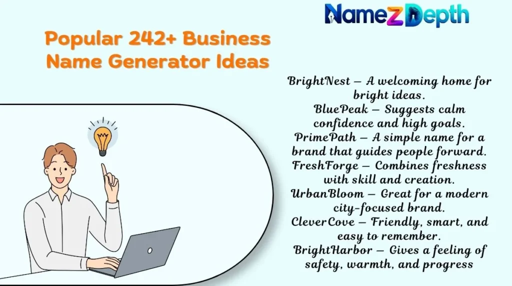 Popular 242+ Business Name Generator Ideas