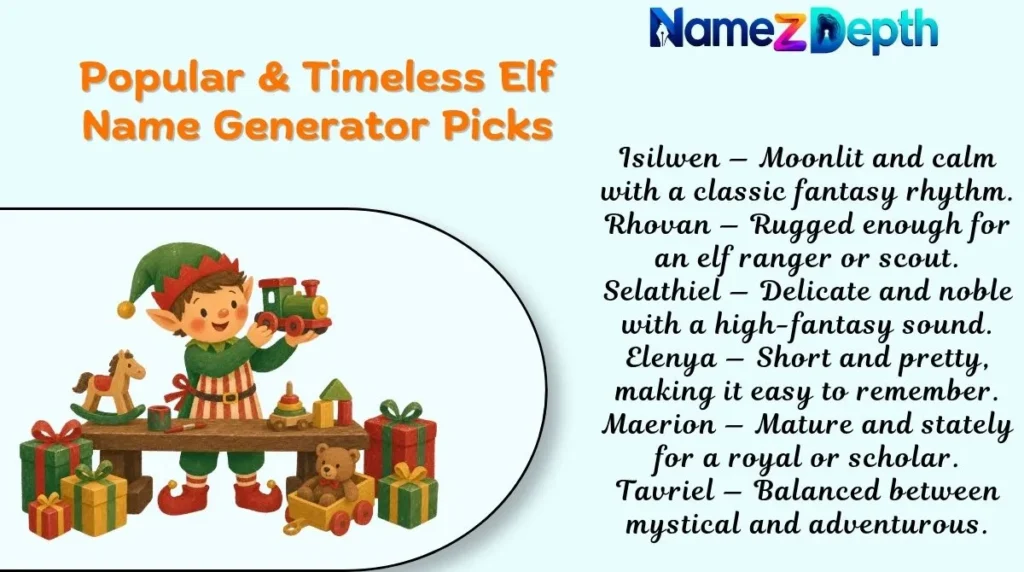 Popular & Timeless Elf Name Generator Picks