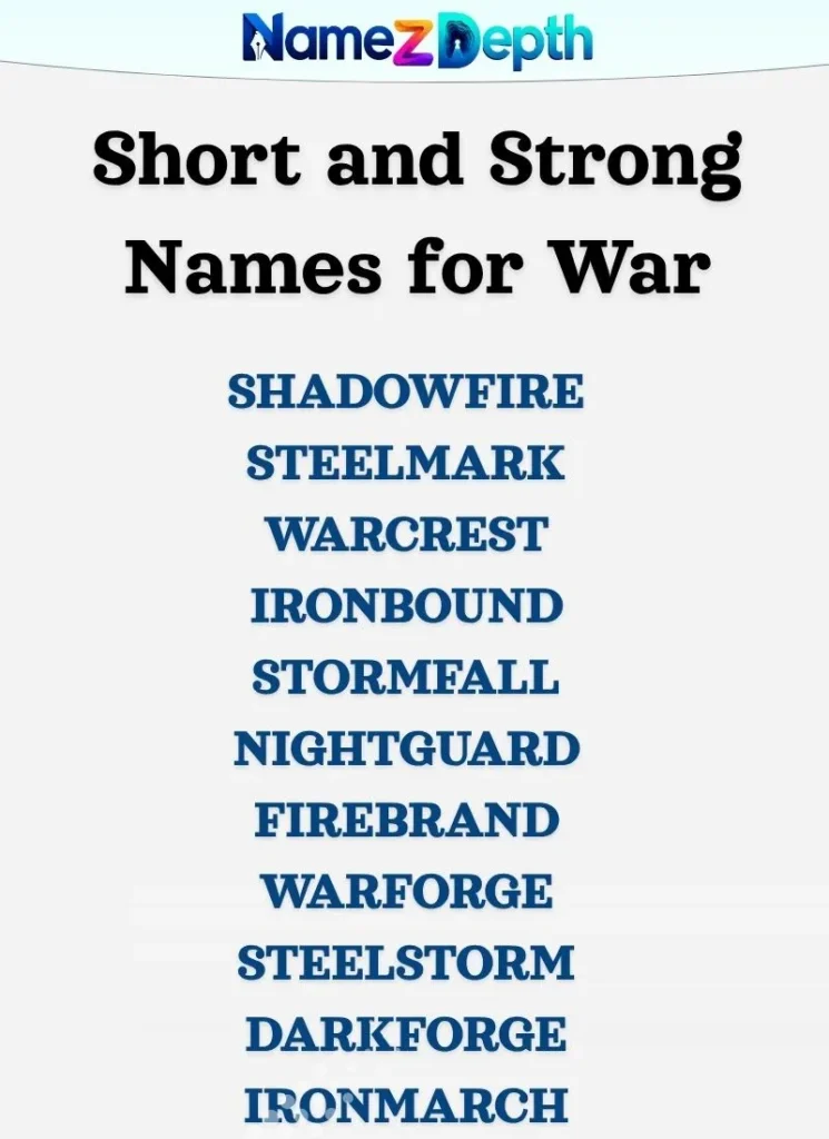 Short and Strong Names for War