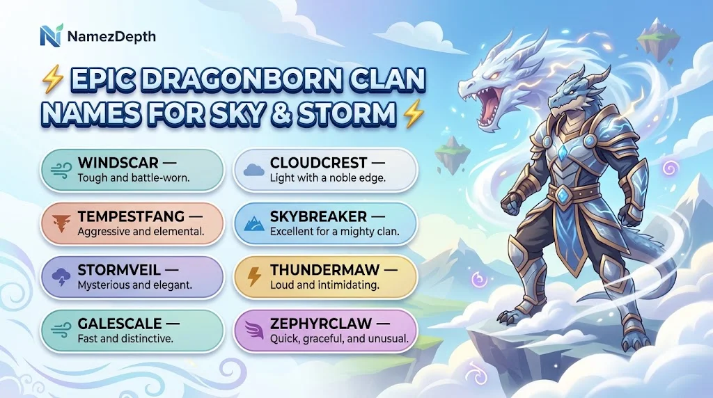 Storm and Sky Dragonborn Clan Names