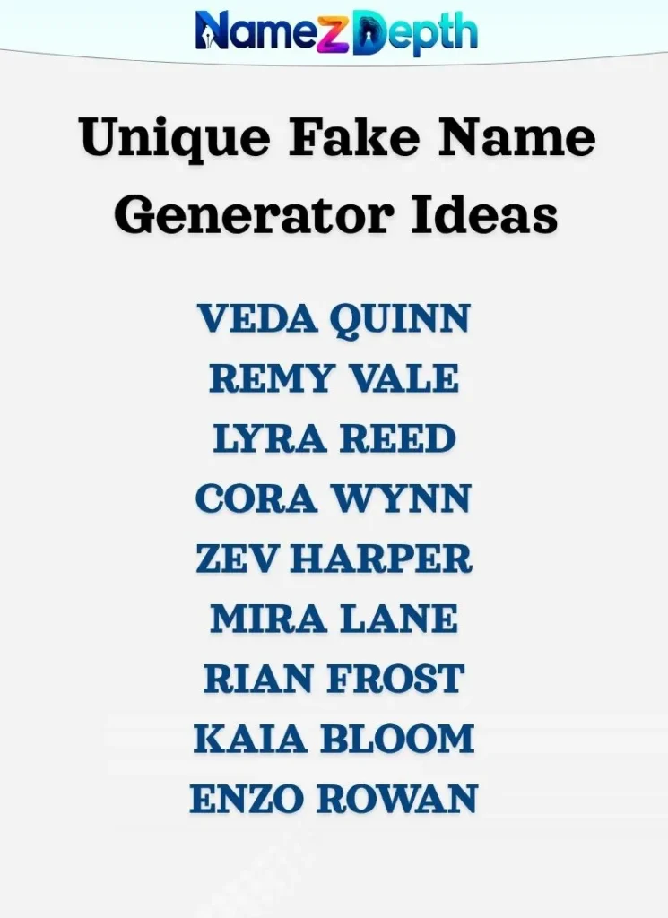 Unique Fake Name Generator Ideas