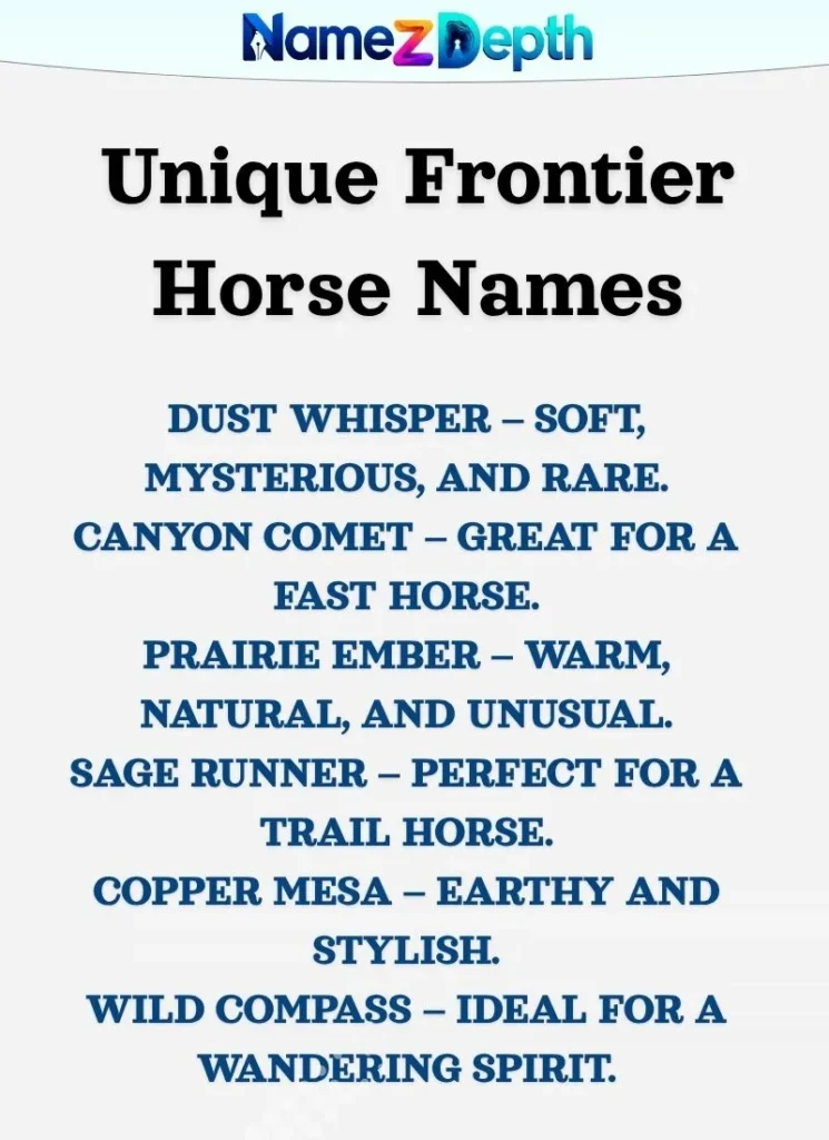 Unique Frontier Horse Names