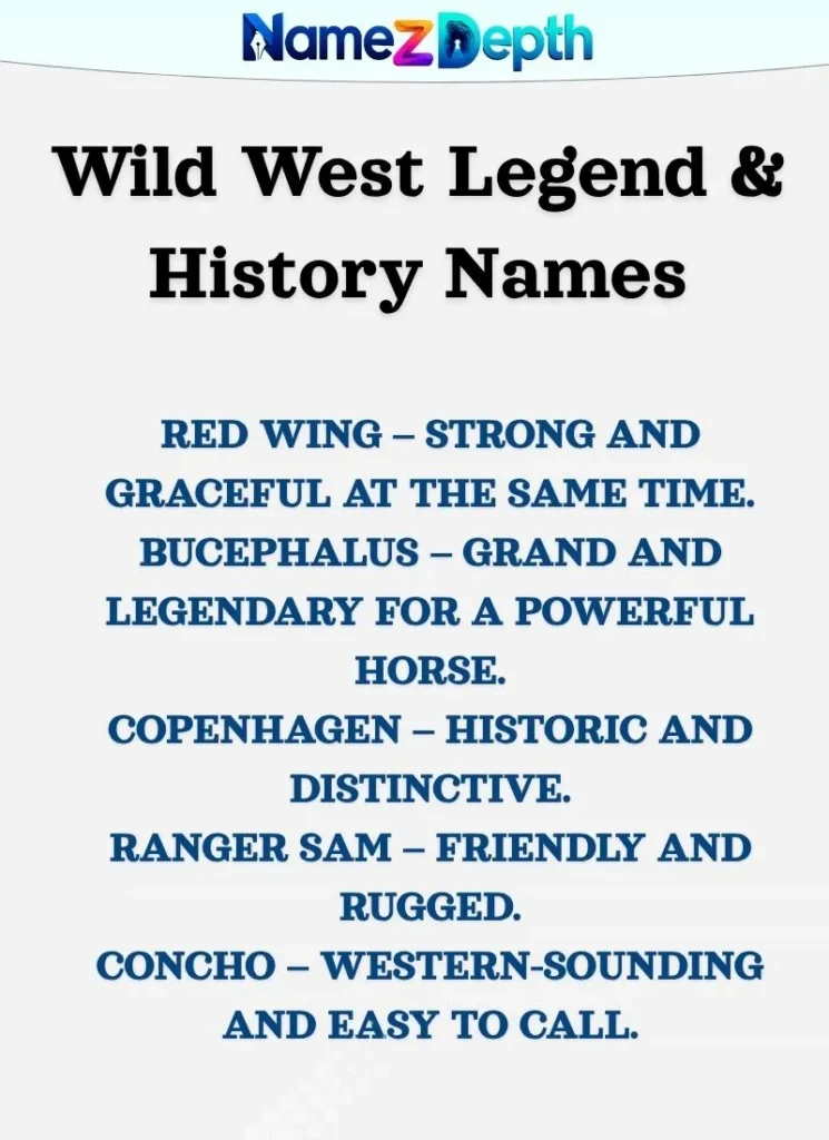 Wild West Legend & History Names